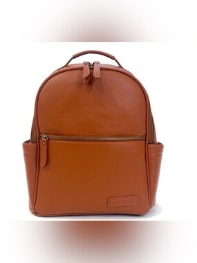 NWT Bodomint The Joni Backpack - Brown Vegan Leather Shoulder Bag Dust Bag